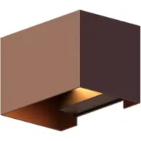 Calex Venice Wandleuchte, für Außen & Innen, warmweißes Up & Down Licht, einstellbarer Lichtstrahl, wasserdicht, Rostfarbe