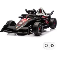 Vrooomy Porsche Formel E Kinder Elektroauto 12V (1–5 Jahre) – Offiziell Lizenziert, mit Fernbedienung, Bluetooth & Soft-Start – Kinder Elektrofahrzeug – Schwarz