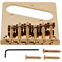 Gear4Music Guitarworks-Gitarrensteg mit 6 Saitenreitern vergoldet