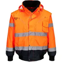 Portwest 3 in 1 Warnschutz Pilotenjacke C465" 300D Industrie Warnschutzkleidung - Orange/Marine 5XL"