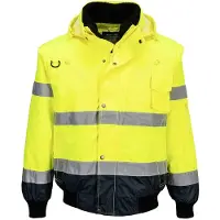 Portwest 3 in 1 Warnschutz Pilotenjacke C465" 300D Industrie Warnschutzkleidung - Gelb/Marine 6XL"