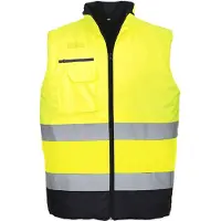 Portwest Warnschutz Winterweste S267" 300D Industrie Warnschutzkleidung - Gelb/Marine XL"
