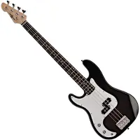 Gear4Music LA-Linkshänder-Bassgitarre von Schwarz