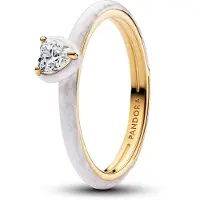 Pandora 163088C01 Damenring Goldfarben Weißes Chakra-Herz