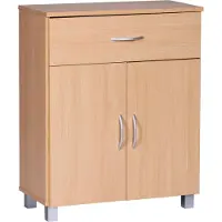 FineBuy Schuhschrank Schuhkommode Buche Optik 60 cm mit Schublade und 2 Türen