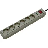 Brennenstuhl Eco-Line 13.500A Überspannungsschutz-Steckdosenleiste 6-fach lichtgrau 1,5m H05VV-F 3G1,5, 1159750015