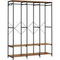 Songmics Kleiderschrank offen abnehmbare Haken vintagebraun RGR005B01