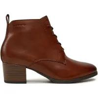 Tamaris Damen Stiefelette Leder Blockabsatz Schnürung 1-25131-43, Größe:40 EU, Farbe:Braun