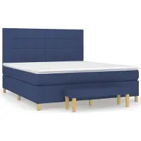 Syfax Boxspringbett mit Matratze Blau 180x200 cm Stoff