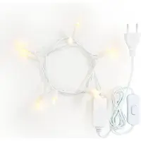 Konstsmide LED Lichterkette, 10 Lampen, LED, Warmweiß, Drinnen, Weiß, Kunststoff