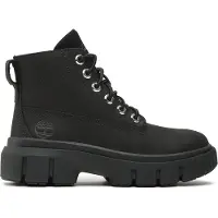 Timberland für Damen. TB0A5RNG0011 Halbhohe Schnürstiefel aus Leder Field schwarz (38.5 W), Wohnung, Schnürsenkel, Lässig
