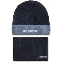 Tommy Hilfiger Set Mütze und Loop-Schal AU0AU01938 Dunkelblau