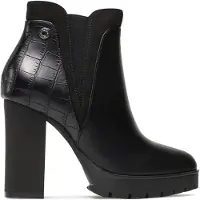 Refresh für Damen. 17092601-NEGRO Schwarze strukturierte Stiefelette -Höhe Absatz 9cm (40), 8 bis 10 cm, Reißverschluss, Lässig, Kunstleder