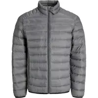 Jack & Jones 12280971_176_S, Puffer, Uni, Erwachsener, Reißverschluss, Nylon, Grau