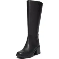 Timberland für Damen. TB0A43M8W021 Bellevaux hohe Stiefel aus schwarzem Leder (42 W), Wohnung, Reißverschluss, Lässig
