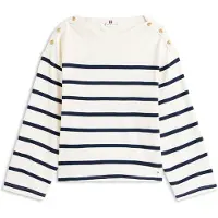 Tommy Hilfiger Langarmshirt LWK GOLD BUTTON BOAT-NK LS TEE damen
