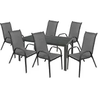Mojawo 7tlg Outdoor Gartengarnitur Sitzgarnitur 180x90cm Aluminium Non Wood