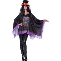 Coppens Dia de los Muertos Poncho mit Neon-Skull