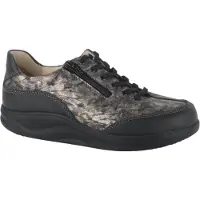 Finn Comfort Halbschuh Otaru 2913-902984, Finnamic Abrollsohle, Glattleder, Schwarz - Bronze, Weiche Fußbettung zum Wechseln 42