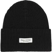 Marc O'Polo Marc OPolo Beanie breiter Umschlag, Markenlabel, Rippstrick
