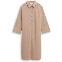 Tom Tailor Damen Cordkleid mit Kragen, grau, Uni, Gr. 42