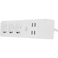 Tellur WiFi Power Strip, 3 Outlets, 4*USB 4A, 2200W, 10A, 1.8m
