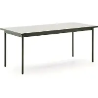 Natur24 Outdoor-Tisch Maurina 91 x 182 x 76 cm Stahl Zement Keramik Weiß Grün