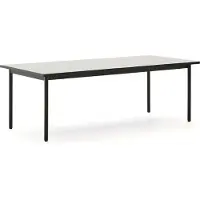 Natur24 Outdoor-Tisch Maurina 101 x 223 x 76 cmm Stahl Zement Keramik Weiß Grün