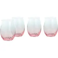 Creatable Longdrinkglas "Swirly Spring, Longdrinkgläser-Set, 4-tlg." Rillen Relief, Modern, Sommerlich, Leicht