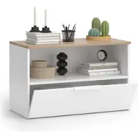 Vicco Kommode Wido Weiß/Sonoma 80 x 50 cm mit 1 geschlossenem Fach, Model 57450