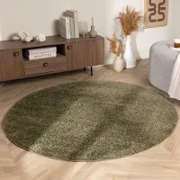 NATURL. Einfarbiger Teppich Rund - Wish Grün Ø 200cm