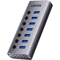 UNITEK H1314A01-EU, USB Typ-C, USB 3.2 Gen 1 (3.1 Gen 1) Type-A, 5000 Mbit/s, Grau, Gleichstrom, 12 V