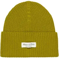 Marc O'Polo Marc OPolo Beanie breiter Umschlag, Markenlabel, Rippstrick