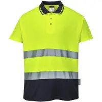 Portwest S174 Zweifarbiges Baumwoll- Komfort Poloshirt Yellow/Navy Gr. XL