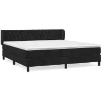 Syfax Boxspringbett mit Matratze Schwarz 180x200 cm Samt