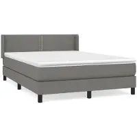Syfax Boxspringbett mit Matratze Dunkelgrau 140x190 cm Stoff