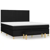 Syfax Boxspringbett mit Matratze Schwarz 180x200 cm Stoff