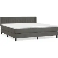 Syfax Boxspringbett mit Matratze Dunkelgrau 160x200 cm Samt