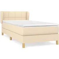 Syfax Boxspringbett mit Matratze Creme 90x200 cm Stoff