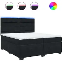 Syfax Boxspringbett mit Matratze Schwarz 200x200 cm Samt