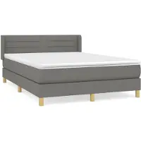 Syfax Boxspringbett mit Matratze Dunkelgrau 140x200 cm Stoff