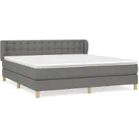 Syfax Boxspringbett mit Matratze Dunkelgrau 160x200 cm Stoff