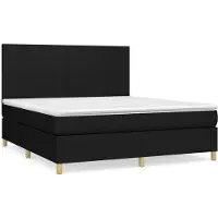 Syfax Boxspringbett mit Matratze Schwarz 180x200 cm Stoff