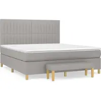 Syfax Boxspringbett mit Matratze Hellgrau 160x200 cm Stoff