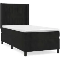 Syfax Boxspringbett mit Matratze Schwarz 100x200 cm Samt