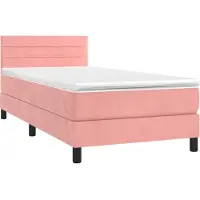 Syfax Boxspringbett mit Matratze Rosa 90x200 cm Samt