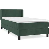 Syfax Boxspringbett mit Matratze Dunkelgrün 90x200 cm Samt