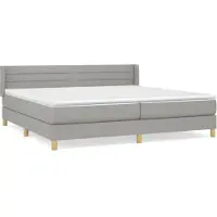 Syfax Boxspringbett mit Matratze Hellgrau 200x200 cm Stoff