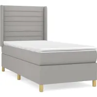 Syfax Boxspringbett mit Matratze Hellgrau 90x190 cm Stoff