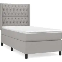 Syfax Boxspringbett mit Matratze Hellgrau 90x190 cm Stoff